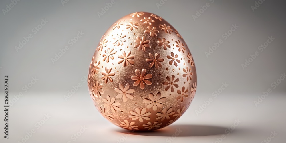 Rosegold Easter Egg 3D Illustration. Painted Egg for Easter day. Rosegold Easter Egg 3D Illustration. Painted Egg for Easter day.