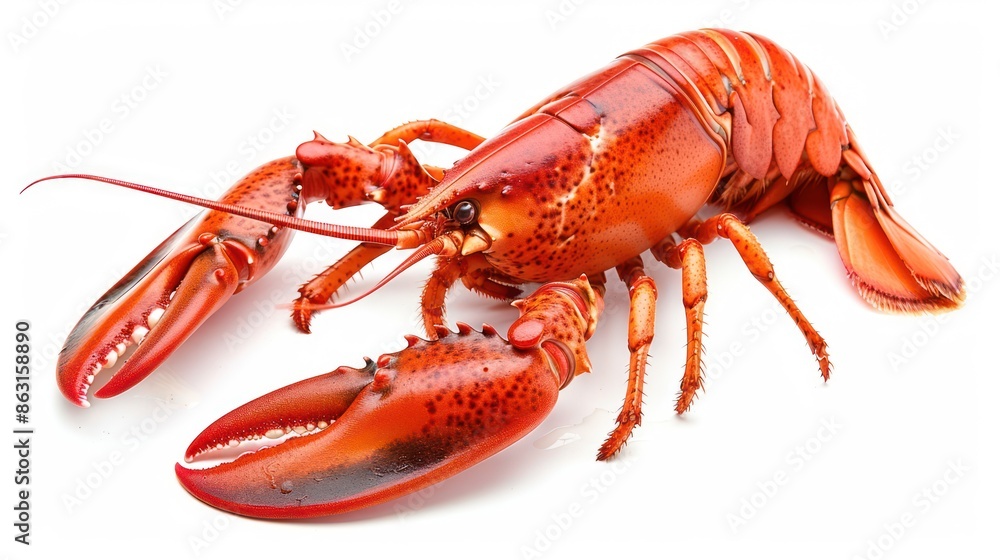 Freshly Cooked Lobster Isolated on White Background Freshly Cooked Lobster Isolated on White Background