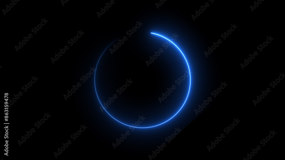 Abstract beautiful glowing neon light circle loading icon background illustration 4k . Abstract beautiful glowing neon light circle loading icon background illustration 4k .