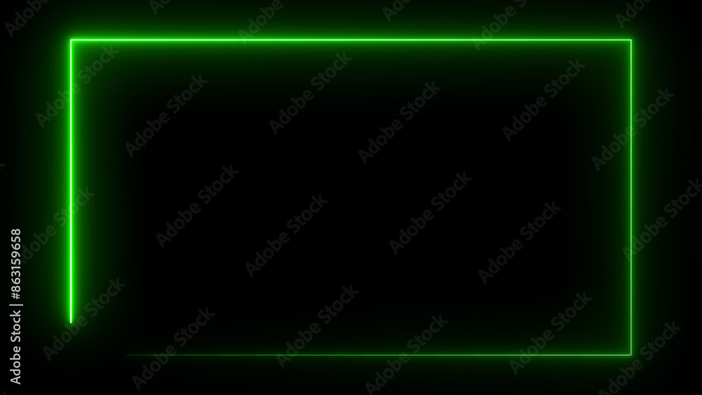 Abstract neon light glowing rectangle frame loading background 4k illustration. Abstract neon light glowing rectangle frame loading background 4k illustration.