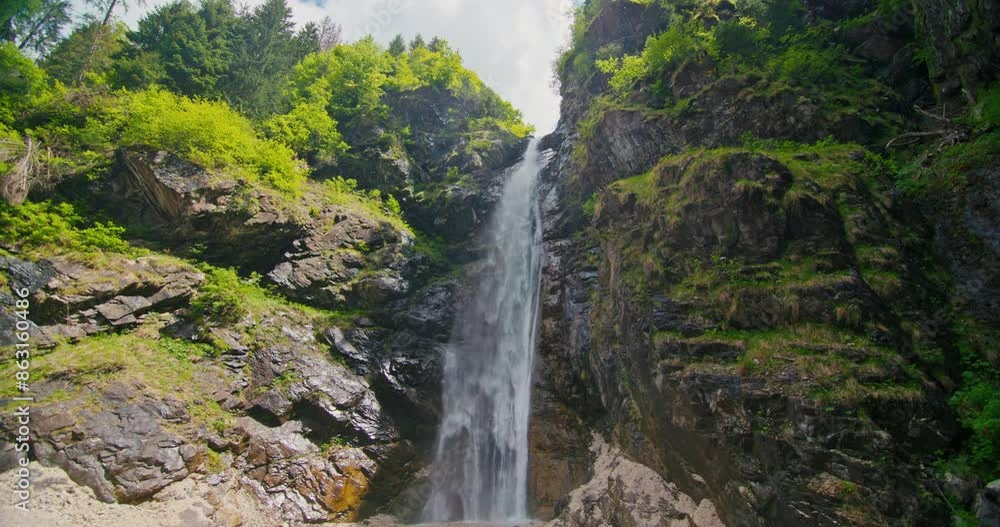 Beautiful Scenic Views of Cascata Ru de Rialto Waterfall in Italy: Experience the Majestic Rivers and Rocks of the Dolomite Alps. High quality 4k footage Beautiful Scenic Views of Cascata Ru de Rialto Waterfall in Italy: Experience the Majestic Rivers and Rocks of the Dolomite Alps. High quality 4k footage