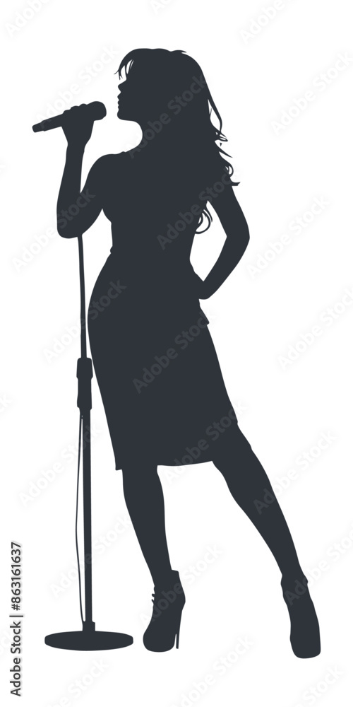female singer silhouette illustration female singer silhouette illustration