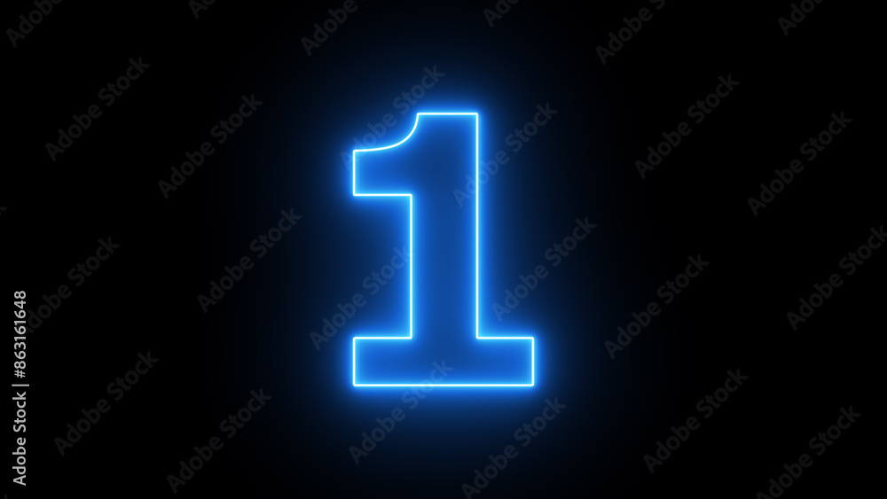 Abstract neon countdown 1 number illustration background. Abstract neon countdown 1 number illustration background.