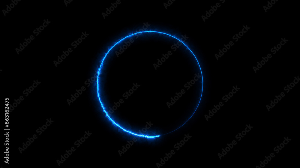 Abstract glowing neon light circle frame loading background illustration 4k . Abstract glowing neon light circle frame loading background illustration 4k .