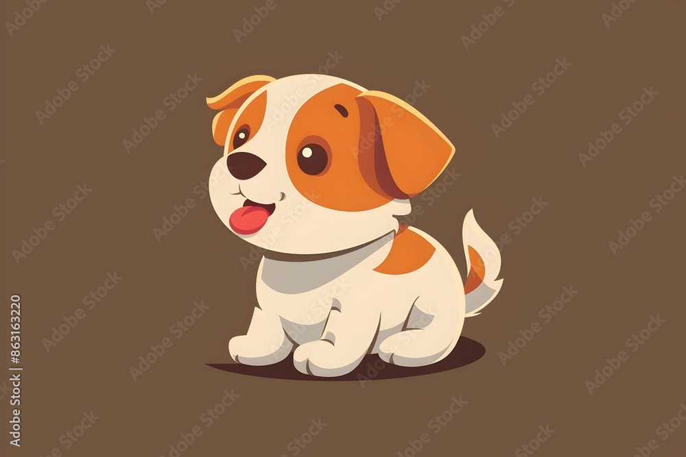 Cute Cartoon Dog Logo with Rustic Graphic Design Touch Cute Cartoon Dog Logo with Rustic Graphic Design Touch