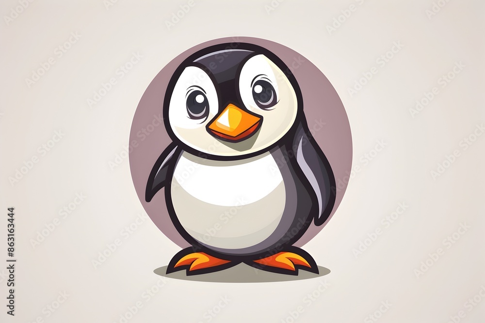 Fototapeta premium Cute Vintage Penguin Badge Logo for Branding and Merchandise