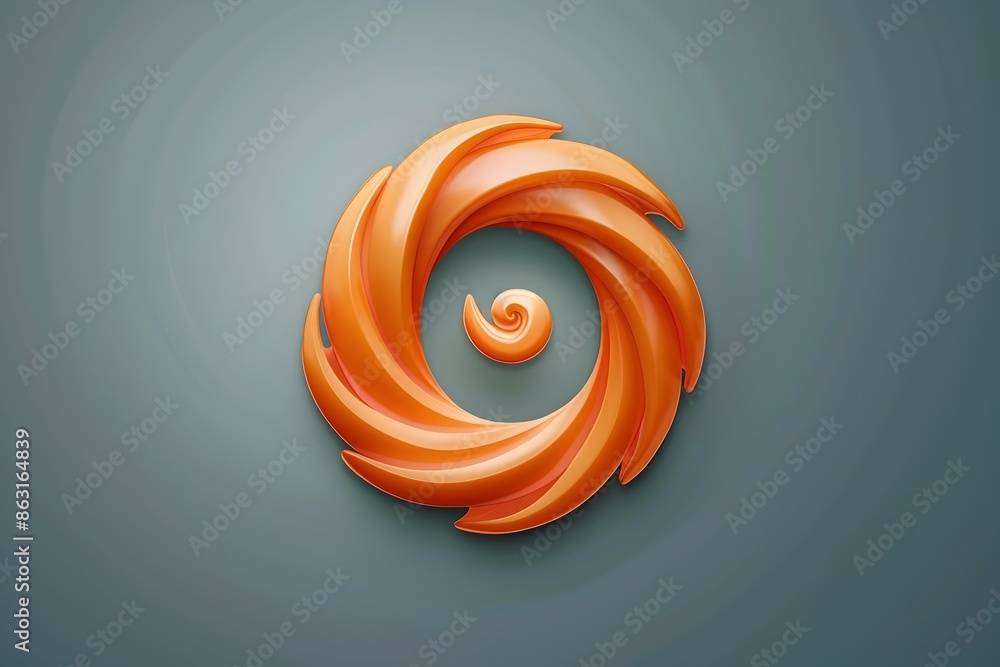 Fototapeta premium Elegant 3D Natural Swirl Logo Design for Branding and Graphic Arts