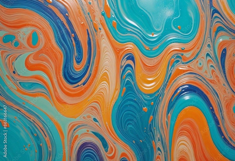 Colorful acrylic paint splashing on canvas in a modern abstract design Colorful acrylic paint splashing on canvas in a modern abstract design