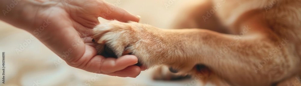 Dog receiving a nail trim from a professional groomer, pet manicure, care Dog receiving a nail trim from a professional groomer, pet manicure, care