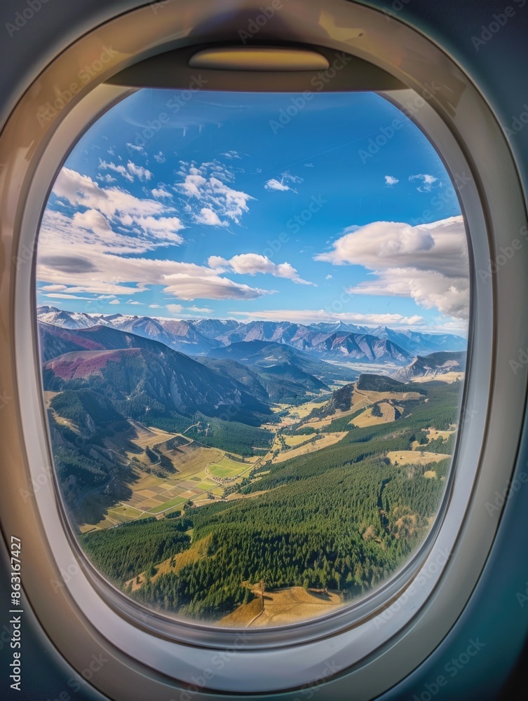 Fototapeta premium Mountain scenery from airplane