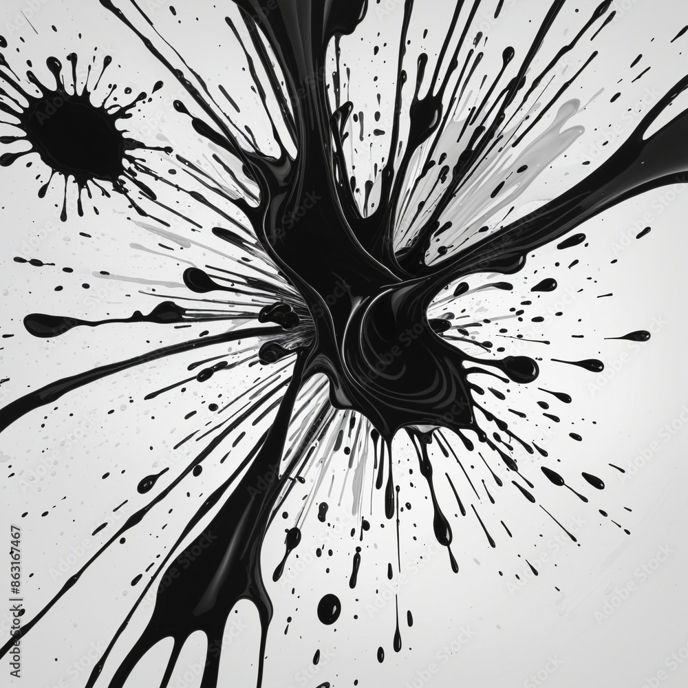 Obraz premium Abstract ink splash design element perfect for artistic presentations and banners