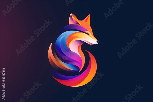 Minimalist Bold Colored Animal Logo Emblem Symbol Graphic Design