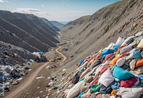 Illustration depicting the negative impact of overproduction and consumerism on the environment