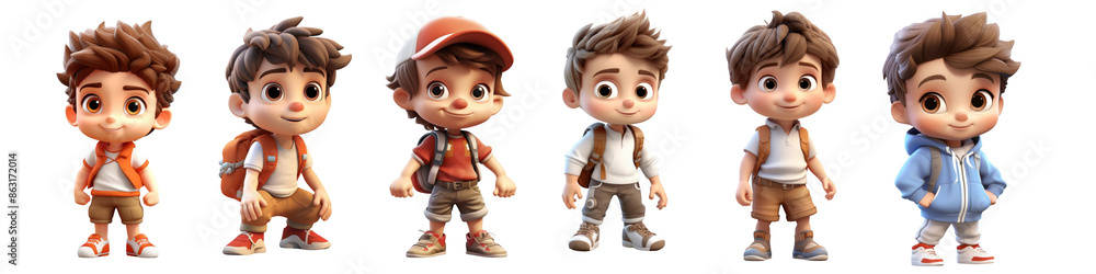 3d character cute kid on transparent background 3d character cute kid on transparent background