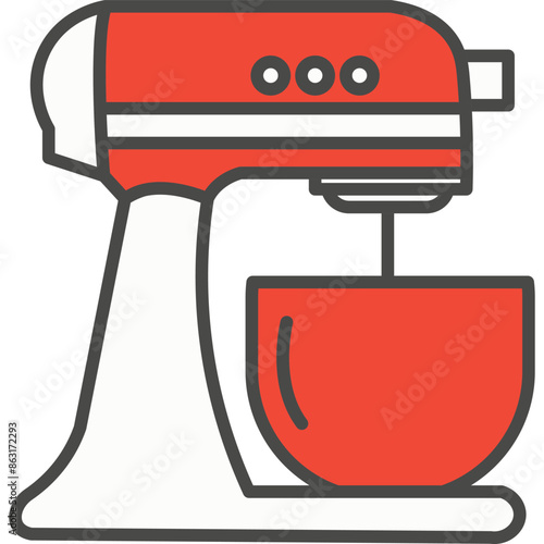 Kitchen appliance food processor for kneading dough vector icon