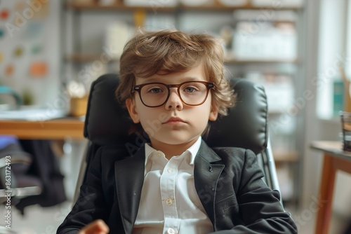 Portrait of young businessman kid in office © Jorge Ferreiro