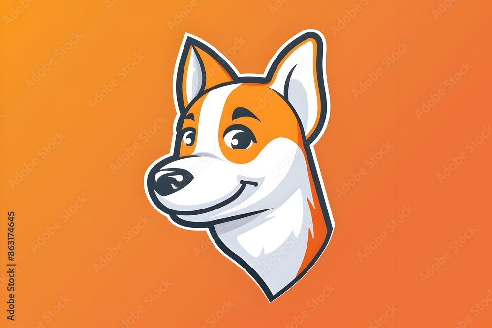 Fototapeta premium Sporty 3D Dog Logo Cute Cartoon Animal Graphic Design