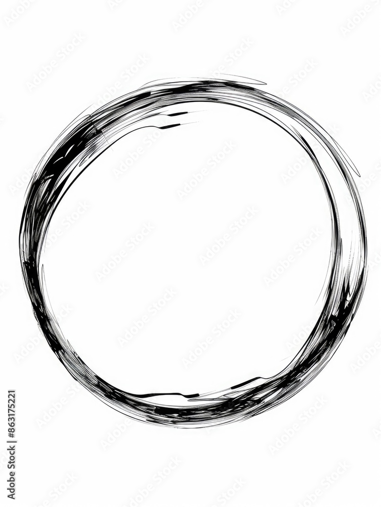 Black and White Circle Drawing Black and White Circle Drawing