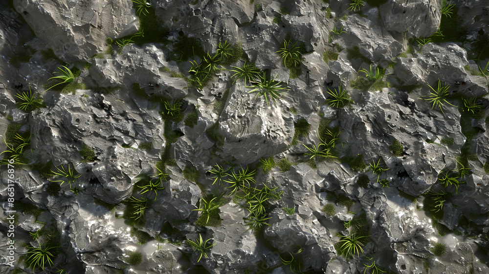 Grey Rock Surface with Grass Grey Rock Surface with Grass