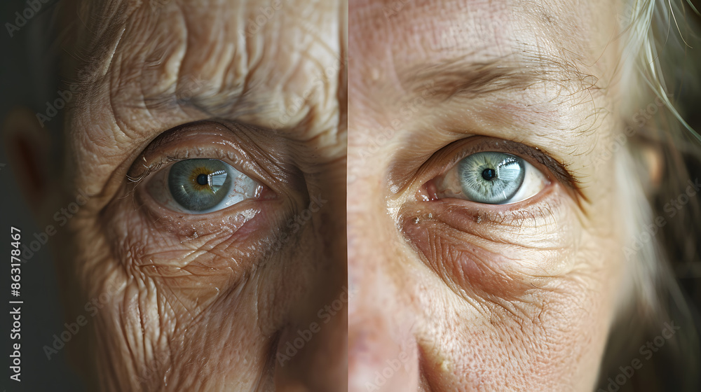Close-Up of Wrinkled Eyes of an Elderly Person Close-Up of Wrinkled Eyes of an Elderly Person