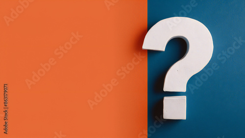 white question mark sign at a orange background