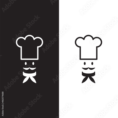 Chef in a cooking hat vector logo. Icon or symbol for design menu restaurant, cooking club, food studio or home cooking.