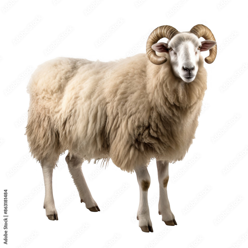 Obraz premium white goat on transparent background