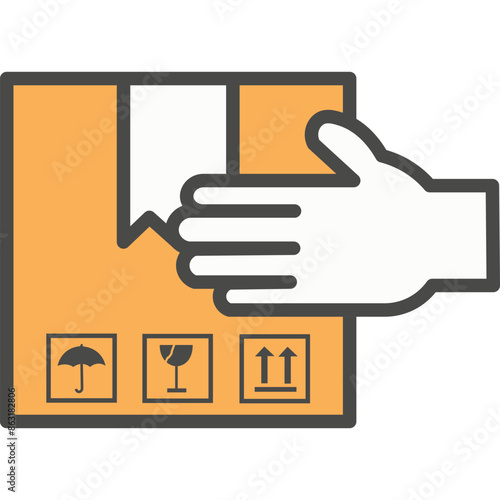 Parcel delivery vector icon isolated