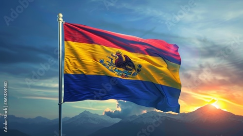 Realistic 3D Illustration of Beautiful Landscape in EcuadorVibrant Colors