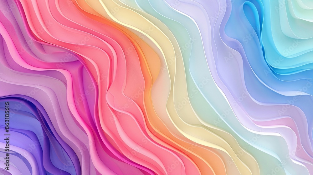 Abstract rainbow color curve patter background
