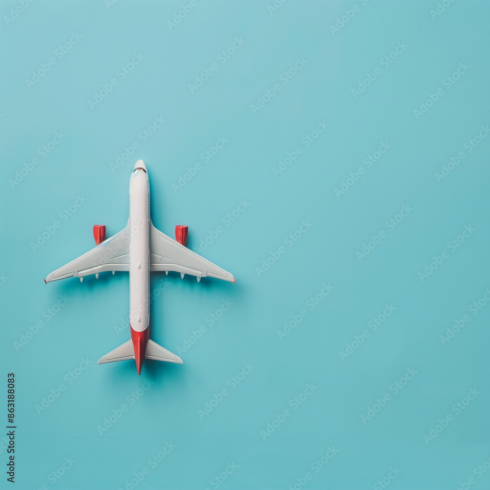 Model Airplane Presented Against an Azure Background with Space for Hobby Ads Model Airplane Presented Against an Azure Background with Space for Hobby Ads