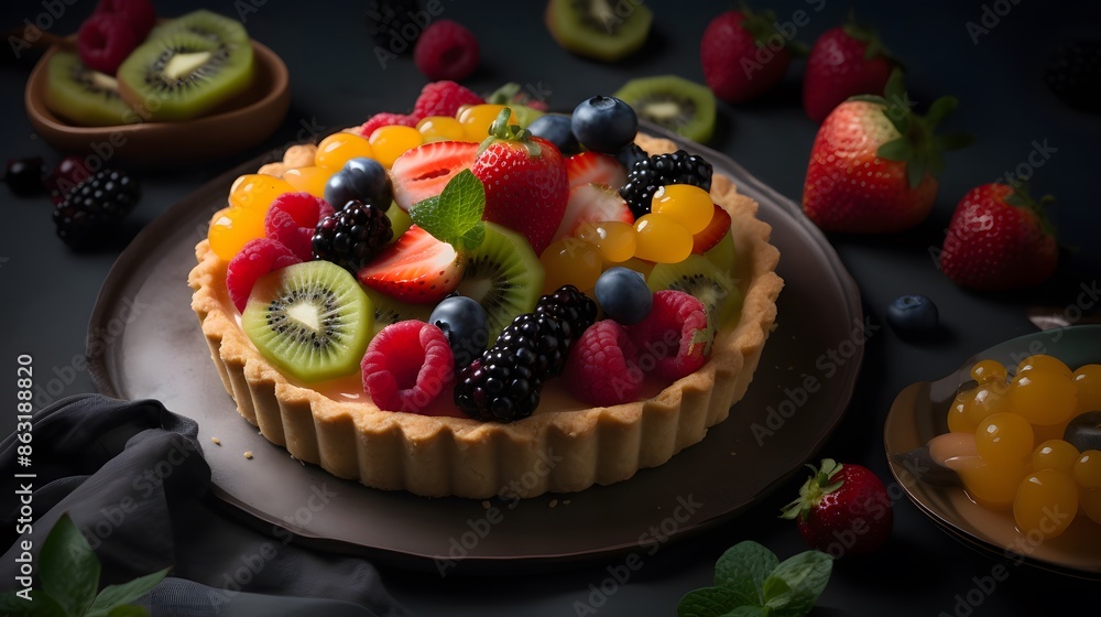 Appetizing fruit pie. Appetizing fruit pie.