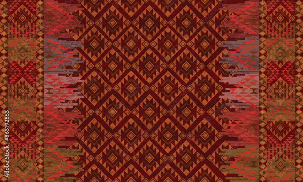 Native American tribal fabric motif pattern. Navajo fabric motif pattern, abstract vector motif. For fabrics, clothing, blankets, carpets, wovens, wraps, decorations etc Native American tribal fabric motif pattern. Navajo fabric motif pattern, abstract vector motif. For fabrics, clothing, blankets, carpets, wovens, wraps, decorations etc