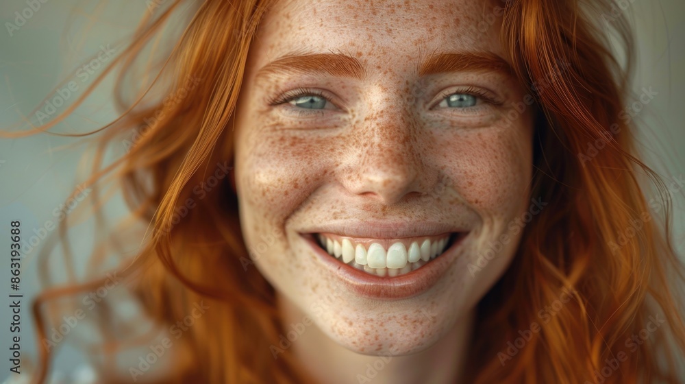 Close-up portrait of a woman with distinctive freckles on her face, suitable for use in beauty, lifestyle and people-focused content Close-up portrait of a woman with distinctive freckles on her face, suitable for use in beauty, lifestyle and people-focused content