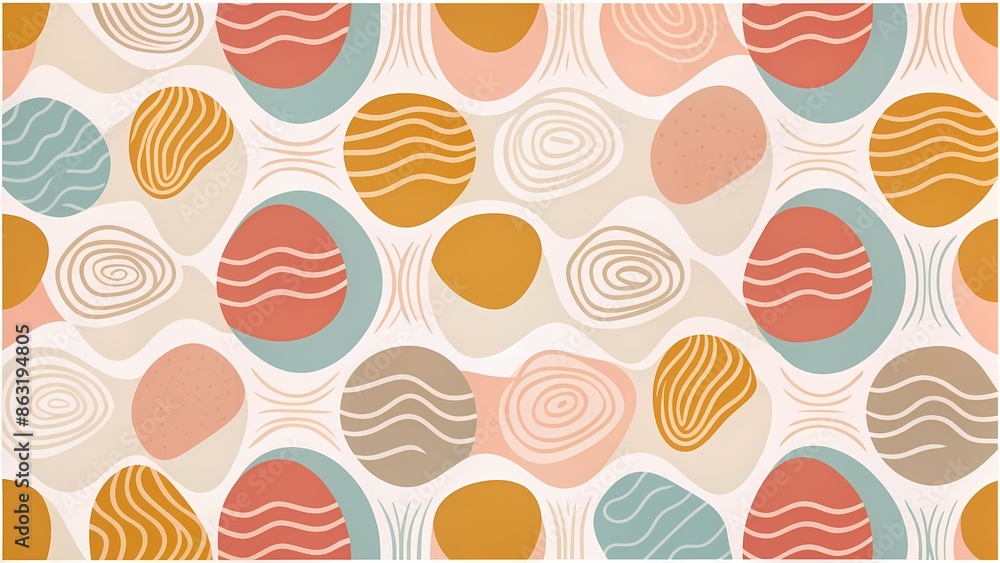 Retro Abstract Geometric Background with Colorful Circles and Stripes Retro Abstract Geometric Background with Colorful Circles and Stripes