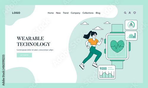 Tech Enabled Health. Flat Vector Illustration