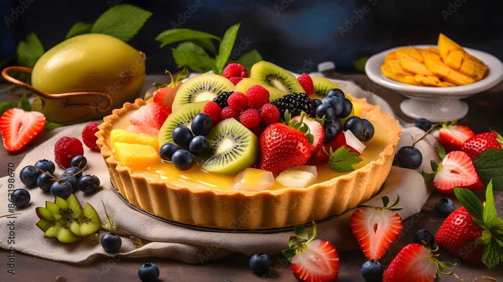 Appetizing fruit pie. Appetizing fruit pie.