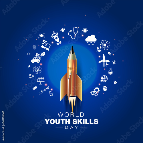 Modern technology training education concept for World Youth Skills Day.