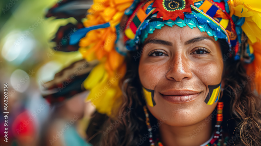 A woman in bright clothes and beaded necklaces smiles at the camera, radiating joy and vibrant energy. A woman in bright clothes and beaded necklaces smiles at the camera, radiating joy and vibrant energy.
