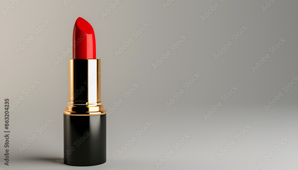 Red lipstick on grey background Red lipstick on grey background