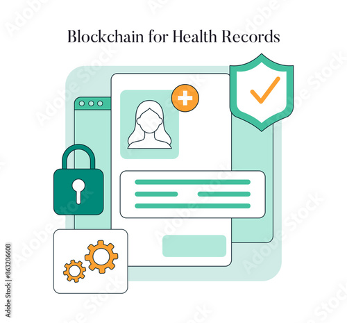 Tech Enabled Health. Flat Vector Illustration