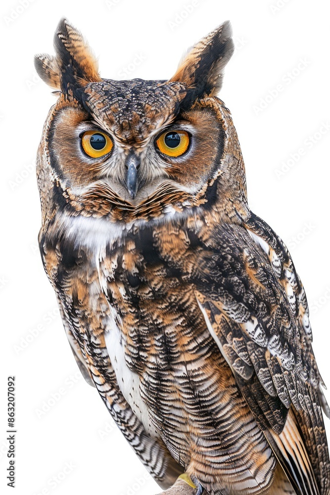 Obraz premium Owl with yellow eyes