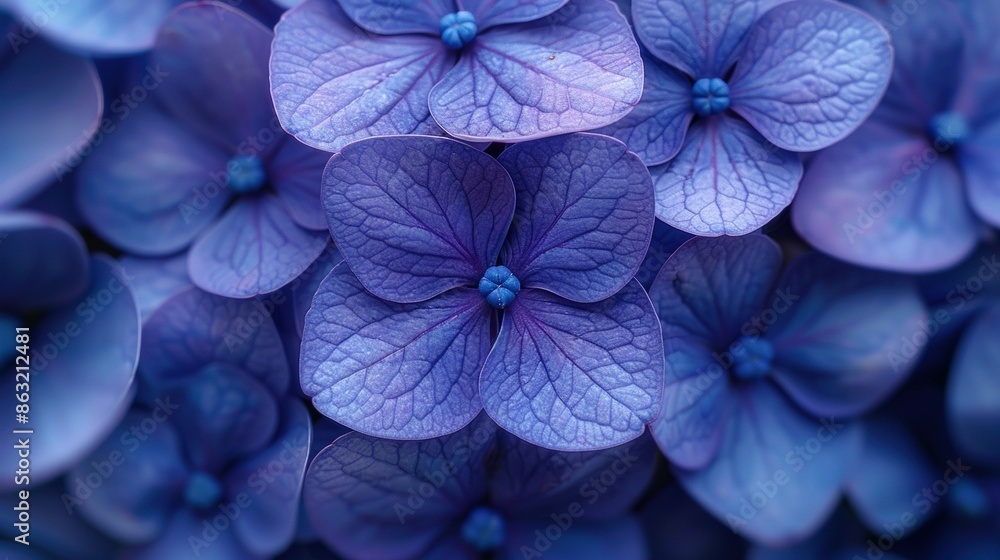 A cluster of purple flowers surrounded by more purple flowers in a vividly colored image A cluster of purple flowers surrounded by more purple flowers in a vividly colored image