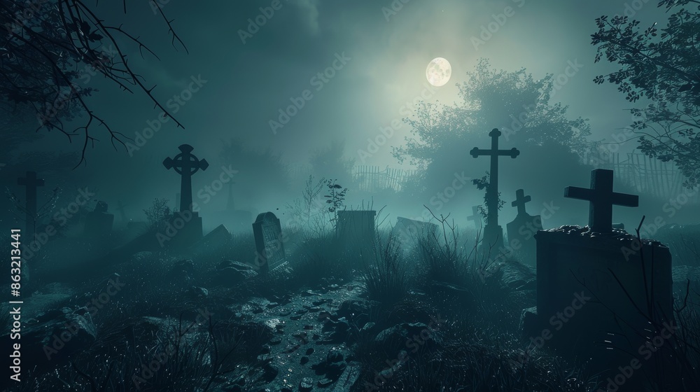 Halloween scene with dim lighting, mysterious shadows, and a sense of mystery, perfect for capturing a chilling feel Halloween scene with dim lighting, mysterious shadows, and a sense of mystery, perfect for capturing a chilling feel