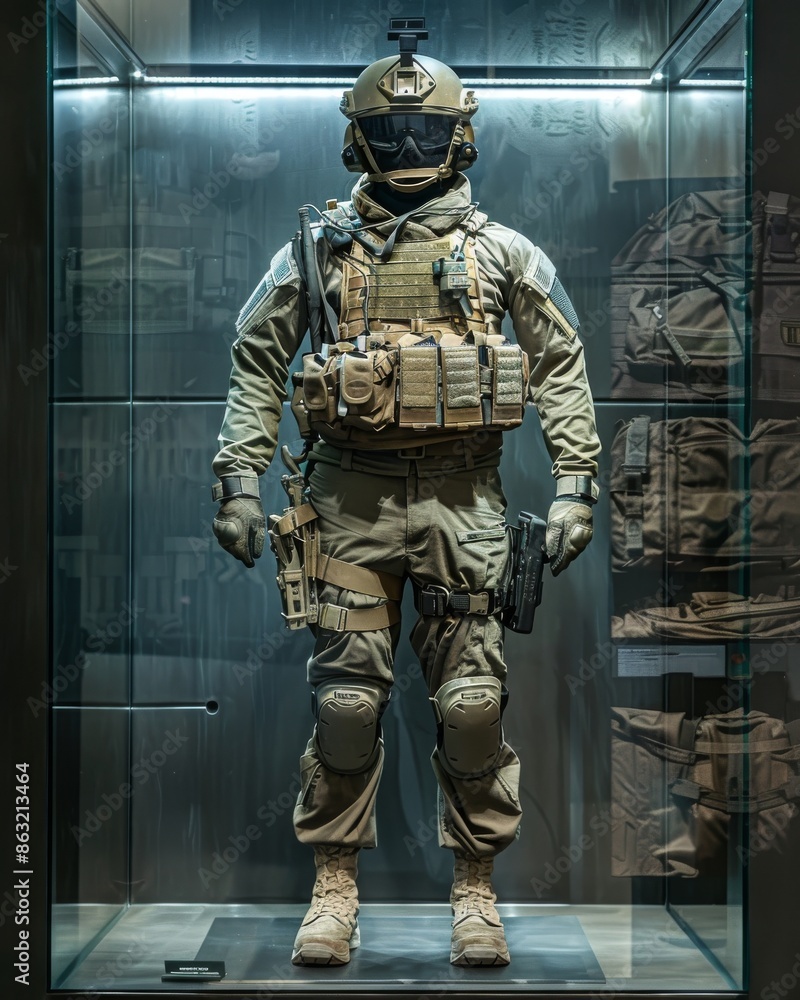 Exhibit of soldier protective equipment Exhibit of soldier protective equipment