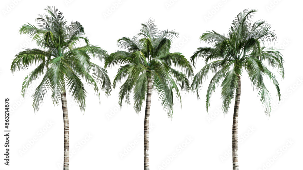 Obraz premium Adonidia palm trees on transparent background