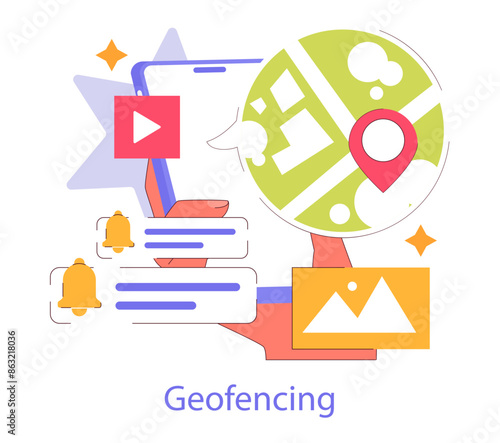 Branded App. Flat Vector Illustration