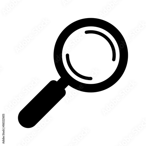 Magnifying glass icon, magnifier or loupe sign. Search icon.