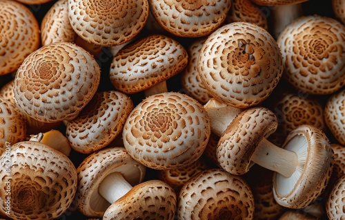 Close Up of Brown And White Mushrooms With Scaly Caps