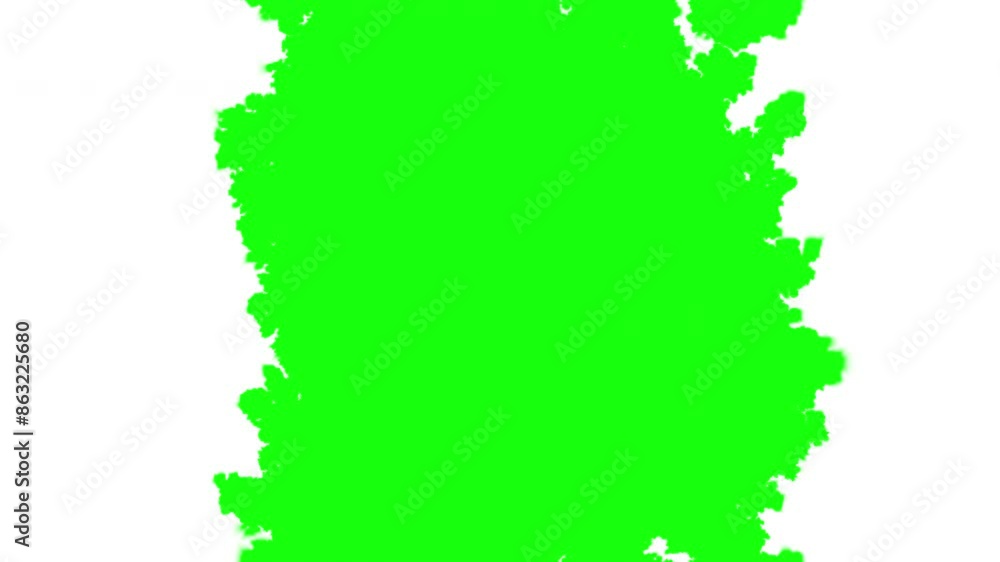 Ink spot spreading. Green screen paint blot emerging from the center on transparent background with alpha channel Ink spot spreading. Green screen paint blot emerging from the center on transparent background with alpha channel